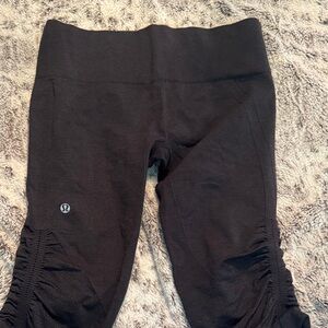 lululemon athletica Black Ruched in the flow  Leggings